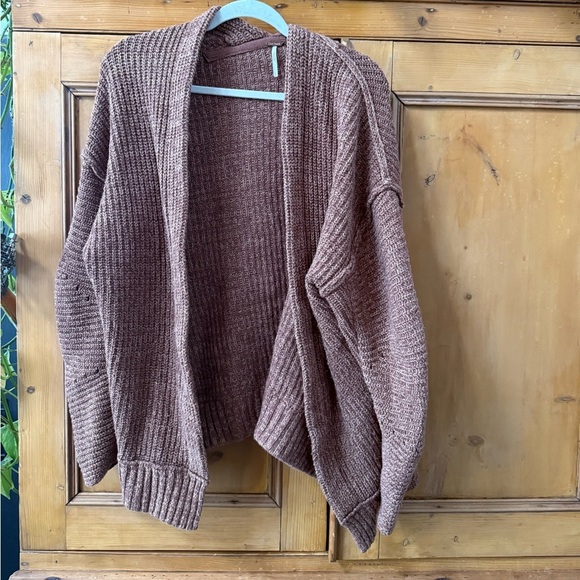 Free People Brown Women's high hopes Cardigan knit oversized small - Picture 3 of 9